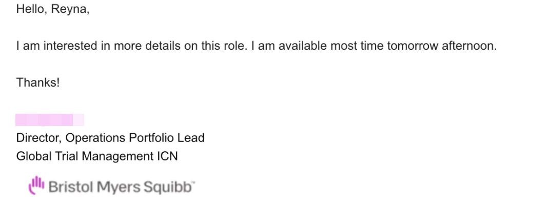 Reply from a live partner campaign