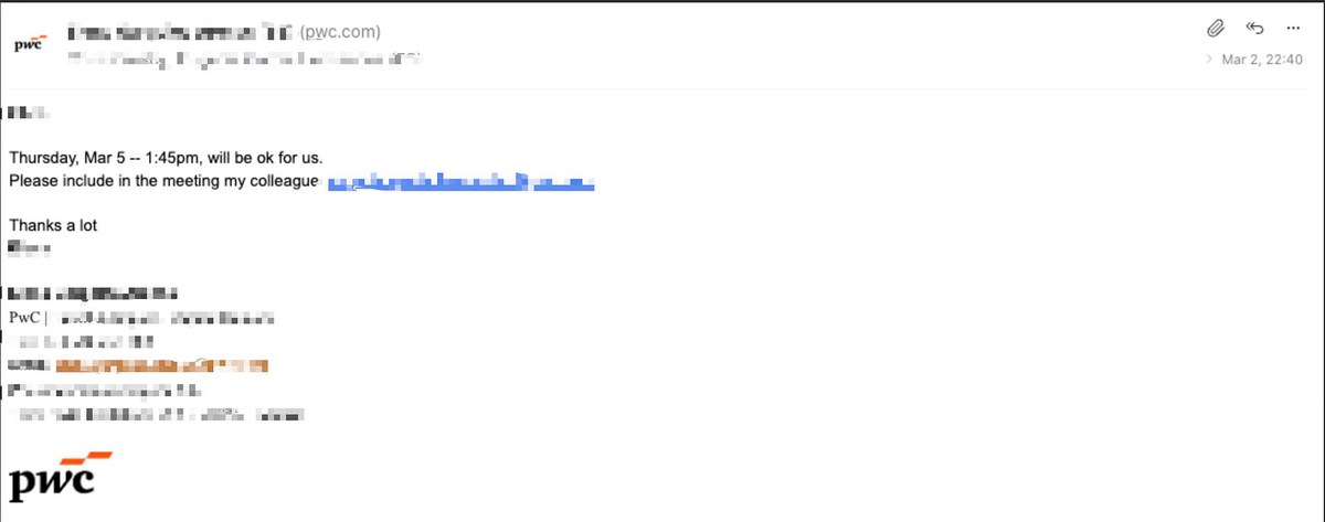 Reply from a live partner campaign